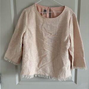 Anne Klein Pink and Cream Textured Blouse